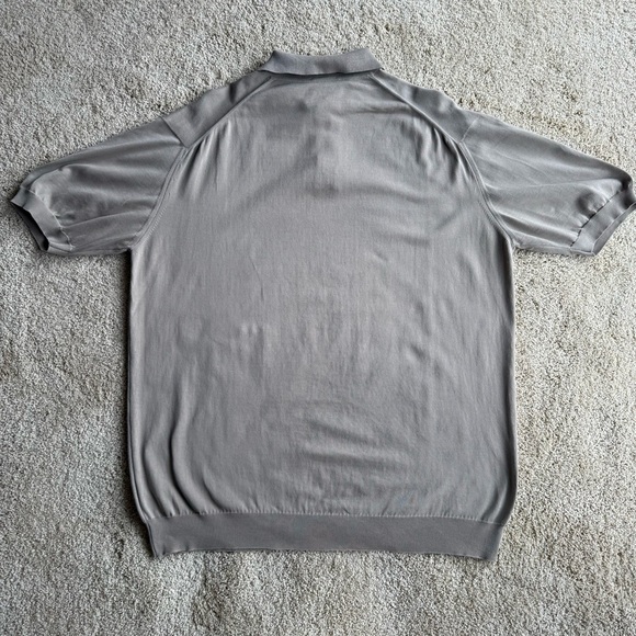 Peter Geeson Made in England Vintage Polo Shirt Size L Taupe Short Sleeve - Picture 3 of 7